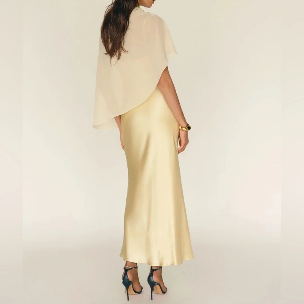 Reformation Lilibeth Silk Dress Blonde NEW NWT - Picture 3 of 6